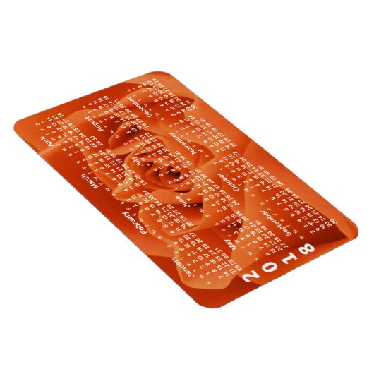 Oranje Rozen bloemblaadjes 2018 Kalender Magneet (Rechterzijde)