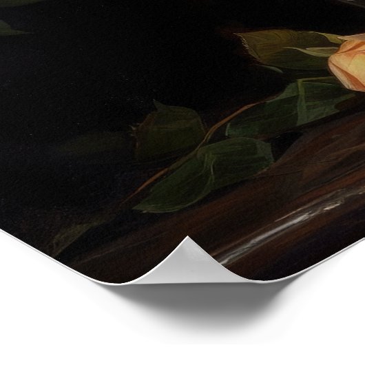 Oranje Rozen Bloemen Art Print Poster (Hoek)