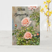 Oranje Rozen Bloementuin Sympathy Card Kaart (Gele Bloem)
