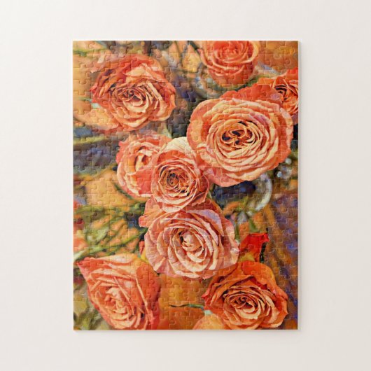 Oranje Rozen Boeket Kunstpuzzel Legpuzzel (Verticaal)