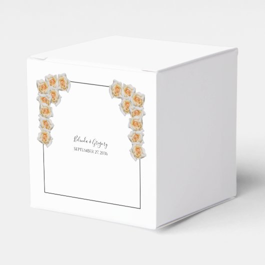 Oranje Rozen bruiloft Bedankdoosjes (Voorkant Zijde)
