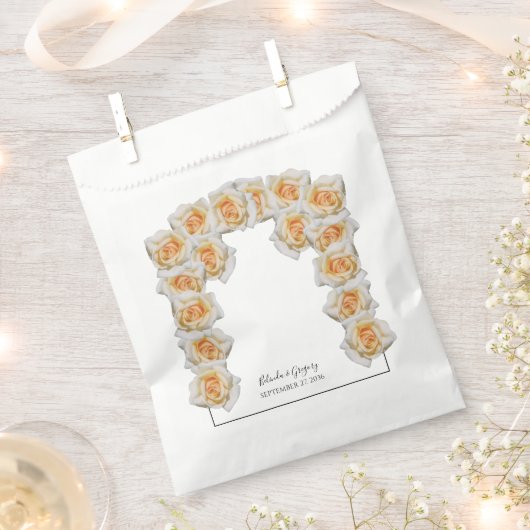 Oranje Rozen bruiloft Bedankzakje (Geknipt)