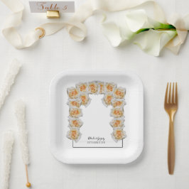 Oranje Rozen bruiloft Papieren Bordje