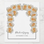 Oranje Rozen bruiloft Wijn Etiket (Enkel label)