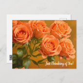 Oranje Rozen Denken aan jou Briefkaart (Voorkant / Achterkant)