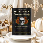 Oranje Rozen Halloween Dinner Party Gold Folie Uitnodiging