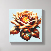 Oranje Rozen kunst aan de muur