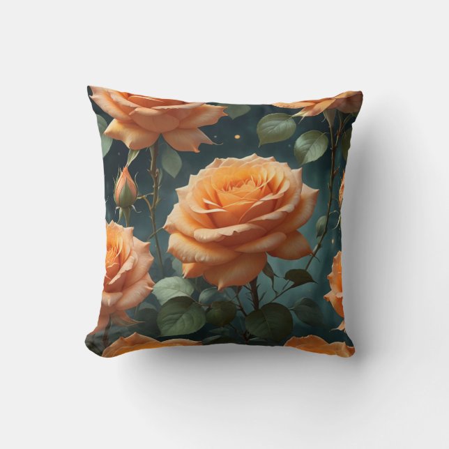 Oranje Rozen Kussen (Voorkant)