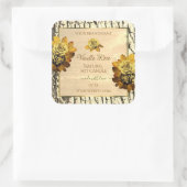 Oranje Rozen Lichte bruine houten korrels Productl Vierkante Sticker (Tas)