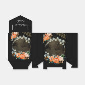 Oranje Rozen op de zwarte bruiloft Bedankdoosjes (Uitgevouwen)