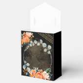 Oranje Rozen op de zwarte bruiloft Bedankdoosjes (Geopend)