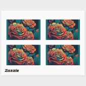 Oranje Rozen Rechthoekige Sticker (Vel)