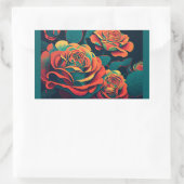 Oranje Rozen Rechthoekige Sticker (Tas)