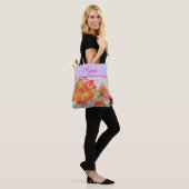 Oranje Rozen Rozen Waterverf Schilderen Canvas tas (Op model)