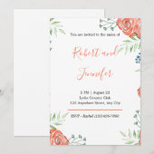 Oranje Rozen - Uitnodiging tot bruiloft (Voorkant / Achterkant)