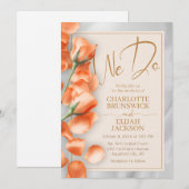 Oranje Rozen - Uitnodiging tot bruiloft (Voorkant / Achterkant)