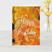 Oranje rozen Verjaardag wenskaart Kaart (Gele Bloem)