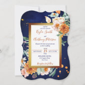 Oranje rozen voor de marinebloem kaart (Voorkant)