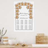 Oranje Rozen - weduwenkaart Poster (Keuken)