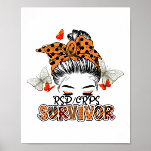 Oranje RSDCRPS Messy Bun Girl Survivor Believe Sup Poster