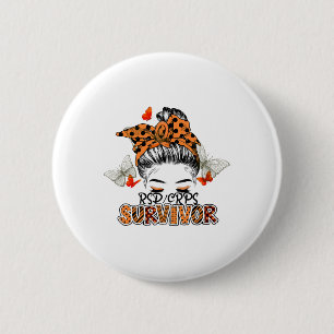 Oranje RSDCRPS Messy Bun Girl Survivor Believe Sup Ronde Button 5,7 Cm