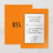 Oranje RSVP met Menu (Voorkant / Achterkant)