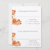 Oranje  RSVP-weddenschap Kaart (Voorkant)