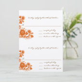 Oranje  RSVP-weddenschap Kaart (Staand voorkant)