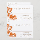 Oranje  RSVP-weddenschap Kaart (Voorkant / Achterkant)