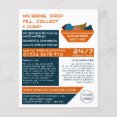 Oranje Rubbish Skip Design, Skip/Dumpster Company Flyer (Voorkant)