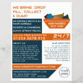 Oranje Rubbish Skip Design, Skip/Dumpster Company Flyer (Voorkant)