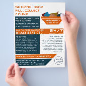 Oranje Rubbish Skip Design, Skip/Dumpster Company Flyer (Hand)