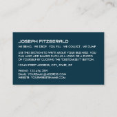 Oranje Rubbish Skip Design, Skip/Dumpster Company Visitekaartje (Achterkant)