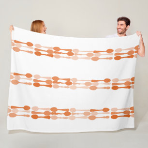 Oranje rugleuningspatroon Fleece Deken