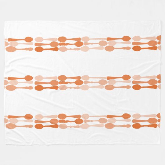  Oranje rugleuningspatroon Fleece Deken (Voorkant (Horizontaal))