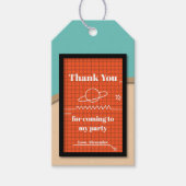 Oranje ruimteschemisch scherm Dank u wel Cadeaulabel (Voorkant)