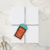 Oranje ruimteschemisch scherm Dank u wel Cadeaulabel (Met Touw)