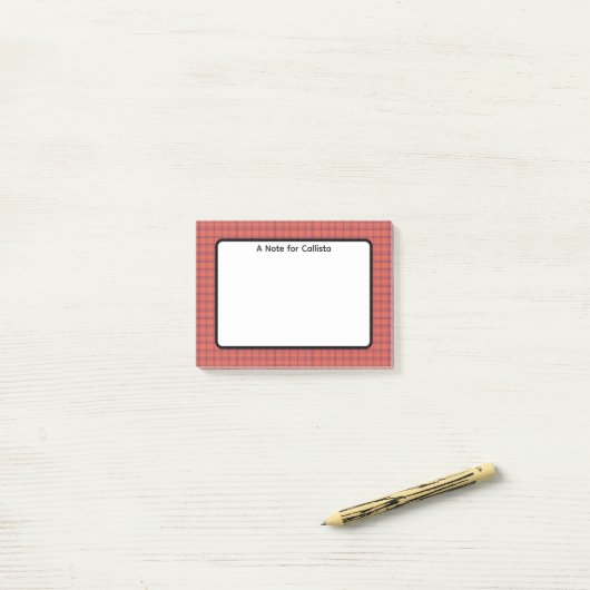 Oranje ruit post-it® notes (Op bureau)