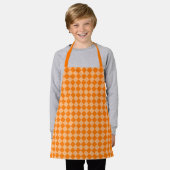 Oranje ruitpatroon van Checker Schort (Gedragen)