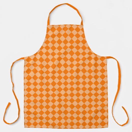 Oranje ruitpatroon van Checker Schort (Voorkant)