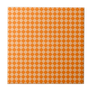 Oranje ruitpatroon van Checker Tegeltje