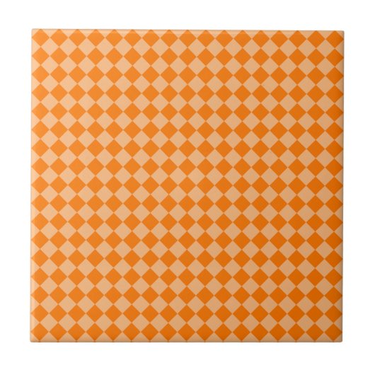 Oranje ruitpatroon van Checker Tegeltje (Voorkant)