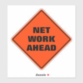 Oranje ruitvormig waarschuwingsbord netwerk voorui sticker (Vel)