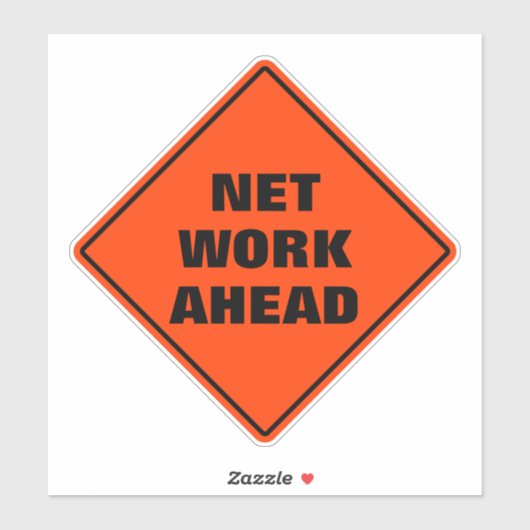 Oranje ruitvormig waarschuwingsbord netwerk voorui sticker (Vel)