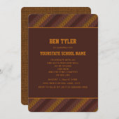 Oranje Rust Brown Boy's Trunk College Party Kaart (Voorkant / Achterkant)