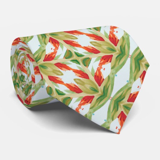 Oranje Rust en Groen Stropdas (Opgerold)