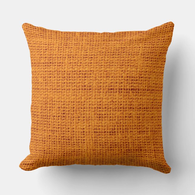 Oranje Rustic Burlap Linen Kussen (Voorkant)