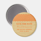 Oranje Rustic Chevron Save the Date Magnet (Voorkant / Achterkant)