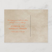 Oranje Rustic Quatrefoil Sparen het Briefkaart van (Achterkant)