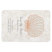 Oranje Rustic Seashell sparen de Datum Magneet (Horizontaal)